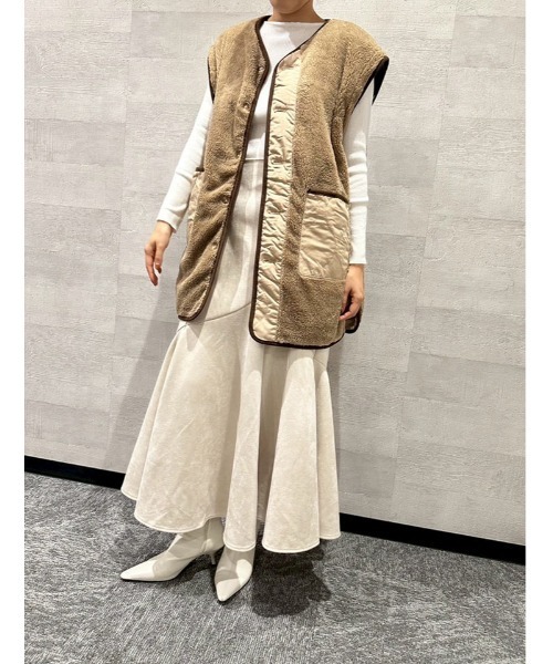 fifth（フィフス）の「マルチウェイリバーシブルキルトボアブルゾン（ブルゾン・レディース・ベージュ/アイボリー/ブラック・M）」の10枚目の写真