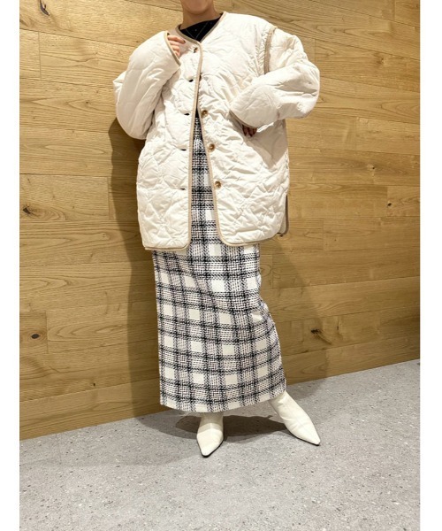 fifth（フィフス）の「マルチウェイリバーシブルキルトボアブルゾン（ブルゾン・レディース・ベージュ/アイボリー/ブラック・M）」の14枚目の写真