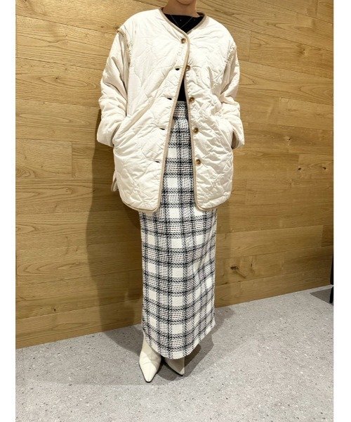 fifth（フィフス）の「マルチウェイリバーシブルキルトボアブルゾン（ブルゾン・レディース・ベージュ/アイボリー/ブラック・M）」の16枚目の写真