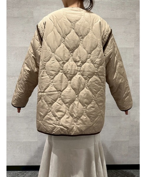 fifth（フィフス）の「マルチウェイリバーシブルキルトボアブルゾン（ブルゾン・レディース・ベージュ/アイボリー/ブラック・M）」の21枚目の写真