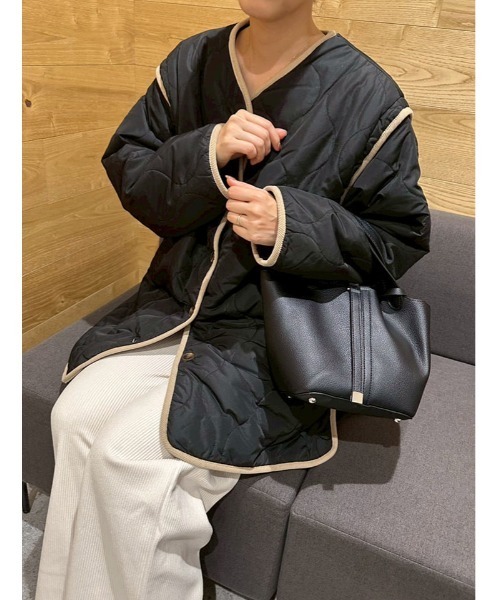 fifth（フィフス）の「マルチウェイリバーシブルキルトボアブルゾン（ブルゾン・レディース・ベージュ/アイボリー/ブラック・M）」の17枚目の写真