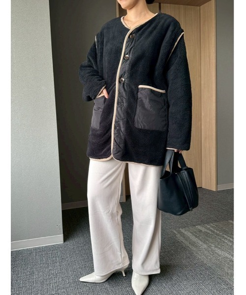 fifth（フィフス）の「マルチウェイリバーシブルキルトボアブルゾン（ブルゾン・レディース・ベージュ/アイボリー/ブラック・M）」の18枚目の写真