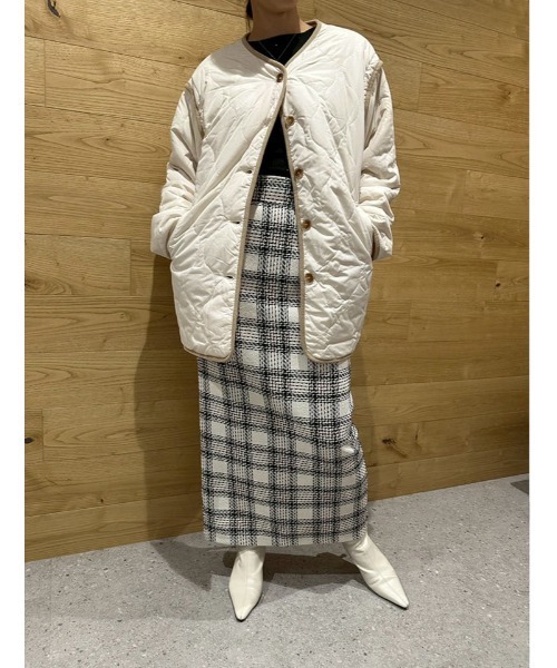 fifth（フィフス）の「マルチウェイリバーシブルキルトボアブルゾン（ブルゾン・レディース・ベージュ/アイボリー/ブラック・M）」の13枚目の写真