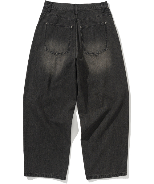 NOT4NERD(ノットフォーナード)の「Linen Like Curved Semi Wide Denim Pants - Black(デニムパンツ・レディース・その他・SMALL/MEDIUM/LARGE/X-LARGE)」の3枚目の写真