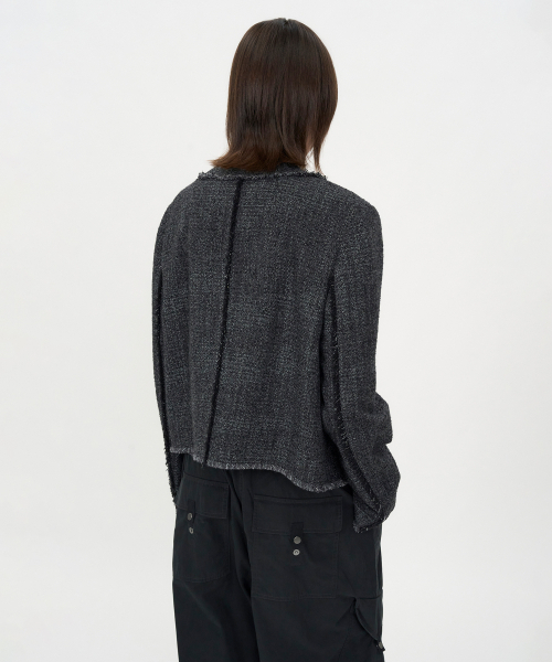 INSILENCE WOMEN(インサイレンスウーマン)の「ヴィンテージスタッズツイードジャケット CHARCOAL(その他アウター・レディース・その他・MEDIUM/SMALL)」の4枚目の写真