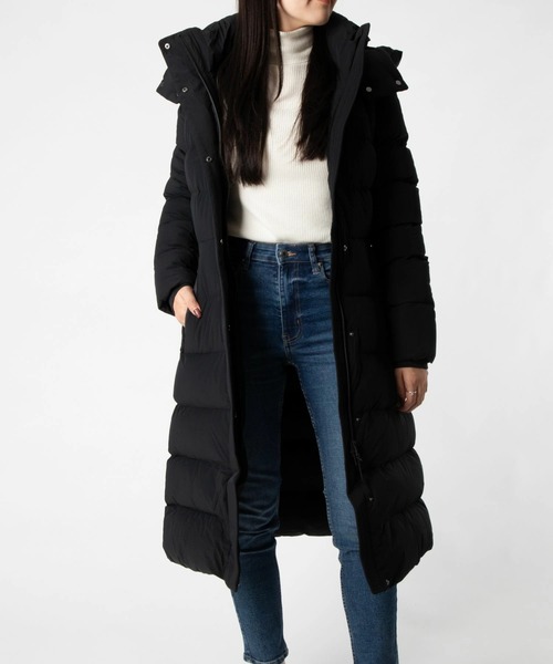 Mackage(マッカージュ)の「Mackage CORALIA-CITY Hooded Light Down Coat マッカージュ コラリア シティ ロング ダウンジャケット(ダウンジャケット/コート・レディース・ブラック/クリーム・MEDIUM/X-SMALL/SMALL)」の5枚目の写真