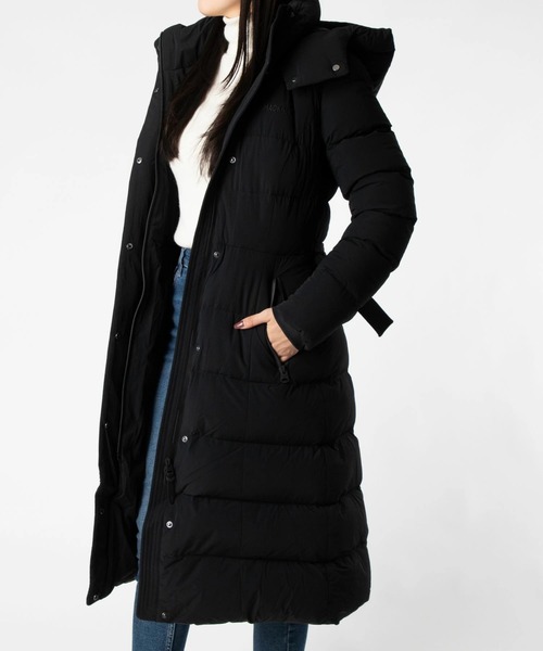 Mackage(マッカージュ)の「Mackage CORALIA-CITY Hooded Light Down Coat マッカージュ コラリア シティ ロング ダウンジャケット(ダウンジャケット/コート・レディース・ブラック/クリーム・MEDIUM/X-SMALL/SMALL)」の6枚目の写真