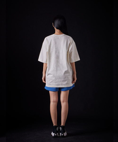 ASTRAL PROJECTION（アストラルプロジェクション）の「[オーバーサイズ]リズン 13番手 綿 ラウンドネック 半袖Tシャツ_アイボリー（Tシャツ/カットソー・メンズ・その他・LARGE/MEDIUM/XX-LARGE）」の5枚目の写真