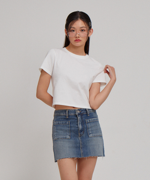 SALON DE YOHN(サロンドヨーン)の「Basic Short Sleeve Crop T_ White(Tシャツ/カットソー・レディース・その他・LARGE/MEDIUM/SMALL)」の5枚目の写真