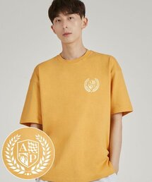 エイピシールドエンブレムラウンドネック15番手コットン半袖Tシャツ_チェダー
