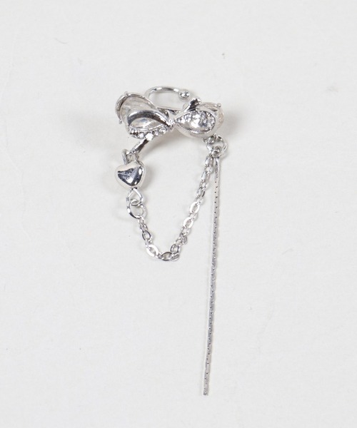 SPINNS(スピンズ)の「メタルイヤーカフ/ビッグリボン/チェーン(イヤーカフ・レディース・シルバー・ONESIZE)」の1枚目の写真