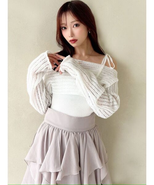 RESEXXY(リゼクシー)の「レイヤードニットトップス(ニット/セーター・レディース・レッド/ホワイト/ブラック・FREE)」の20枚目の写真