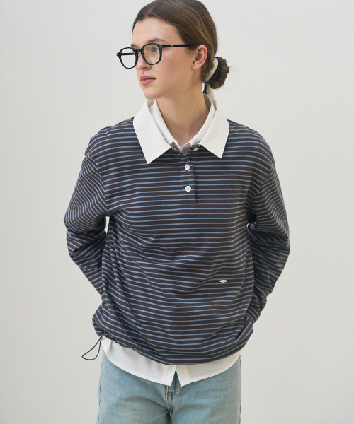 DRAWFIT WOMEN（ドローフィットウーマン）の「ストライプカラー ストリングTシャツ[RED]（ポロシャツ・レディース・その他・SMALL/MEDIUM）」の4枚目の写真