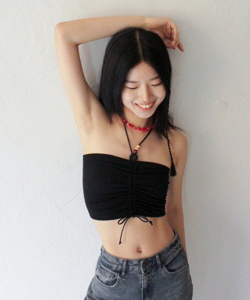 RUBATI（ルバティ）の「Wooden Beads Tube Top (BLACK)（Tシャツ/カットソー・レディース・その他・size2/size1）」の3枚目の写真