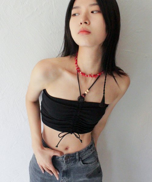 RUBATI（ルバティ）の「Wooden Beads Tube Top (BLACK)（Tシャツ/カットソー・レディース・その他・size2/size1）」の4枚目の写真
