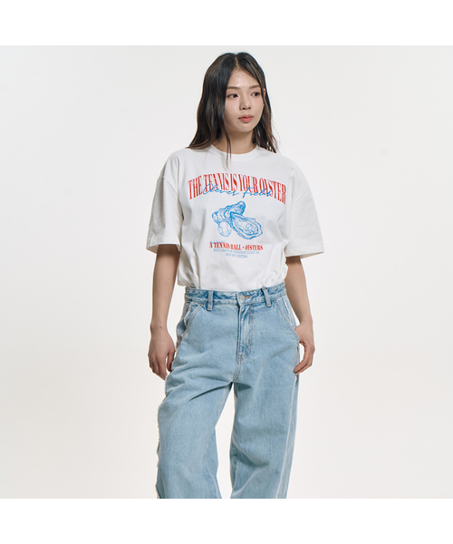 CLEVER FIELD(クレバーフィールド)の「オイスターグラフィックTシャツ_オフホワイト(Tシャツ/カットソー・レディース・ホワイト・SMALL/MEDIUM)」の1枚目の写真