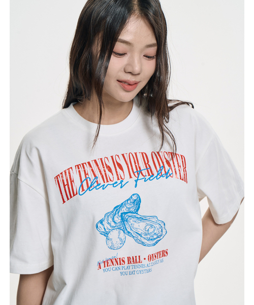 CLEVER FIELD(クレバーフィールド)の「オイスターグラフィックTシャツ_オフホワイト(Tシャツ/カットソー・レディース・ホワイト・SMALL/MEDIUM)」の2枚目の写真