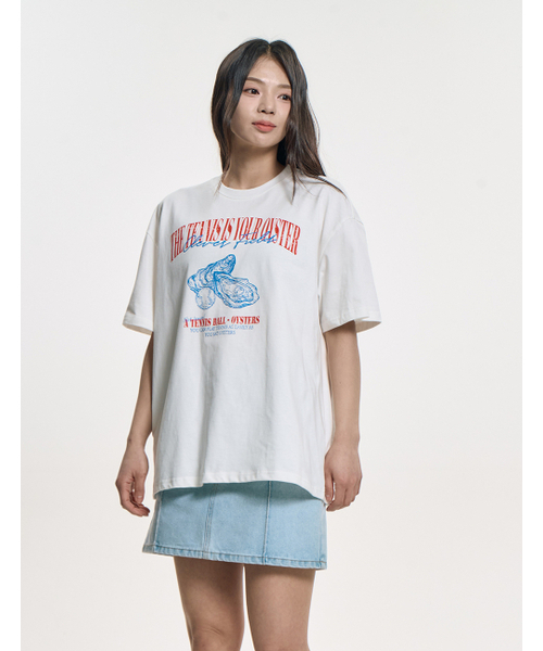 CLEVER FIELD(クレバーフィールド)の「オイスターグラフィックTシャツ_オフホワイト(Tシャツ/カットソー・レディース・ホワイト・SMALL/MEDIUM)」の3枚目の写真