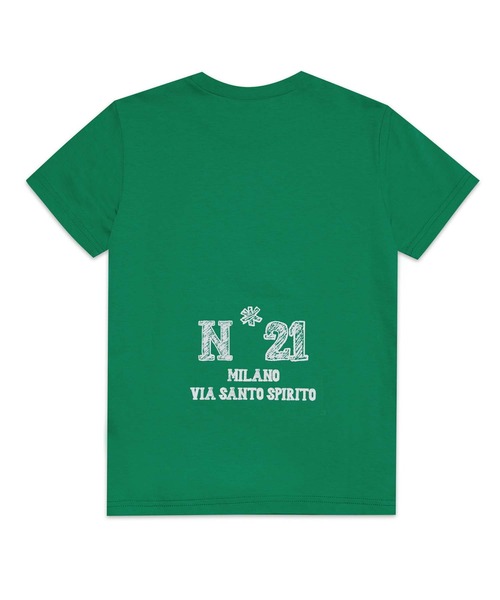 N°21（ヌメロ ヴェントゥーノ）の「N°21（ヌメロ ヴェントゥーノ）Kids & Junior ワンポイントブランドロゴ半袖Tシャツカットソー（Tシャツ/カットソー・キッズ・グリーン・16Y/12Y/14Y）」の2枚目の写真