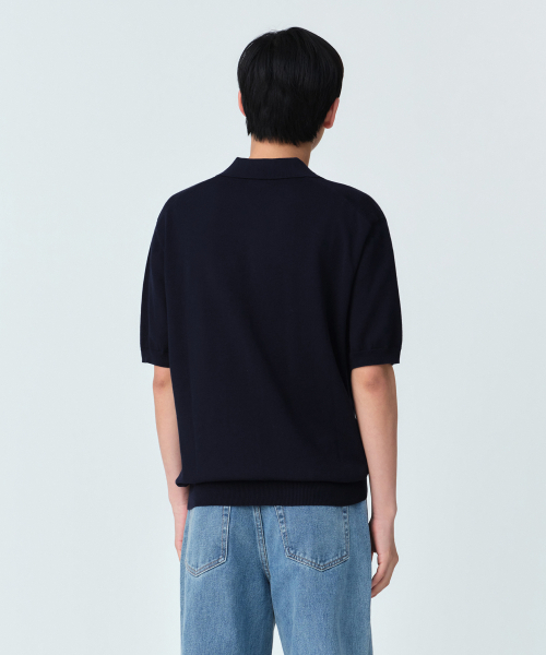MUSINSA STANDARD（ムシンサスタンダード）の「ウォッシャブルスーピマコットンニットポロシャツ[ネイビー]（ニット/セーター・メンズ・その他・XX-LARGE/X-LARGE/LARGE/MEDIUM/SMALL）」の9枚目の写真