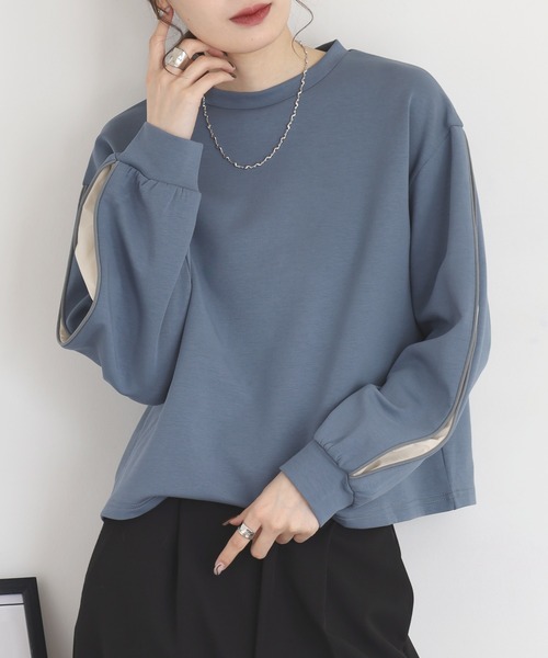 セール】A.N.L 袖スリット配色カットソー（Tシャツ/カットソー