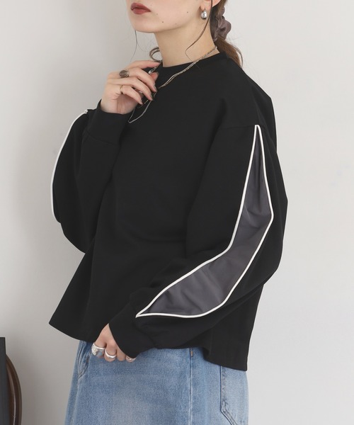 A.N.L（エーエヌエル　レーベル）の「A.N.L 袖スリット配色カットソー（Tシャツ/カットソー・レディース・ブルー/ブラック/カーキ・38）」の16枚目の写真