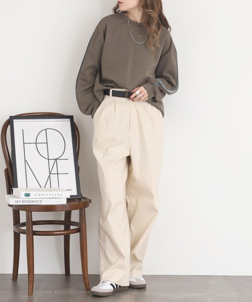 A.N.L（エーエヌエル　レーベル）の「A.N.L 袖スリット配色カットソー（Tシャツ/カットソー・レディース・ブルー/ブラック/カーキ・38）」の8枚目の写真