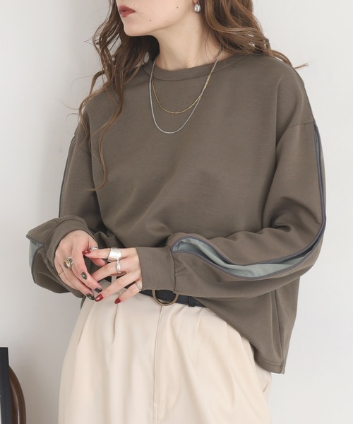 A.N.L（エーエヌエル　レーベル）の「A.N.L 袖スリット配色カットソー（Tシャツ/カットソー・レディース・ブルー/ブラック/カーキ・38）」の21枚目の写真