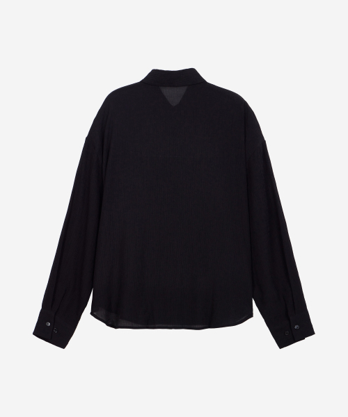 FIELDERS(フィールダーズ)の「SEERSUCKER SHIRTS BLACK(シャツ/ブラウス・レディース・その他・FREE)」の4枚目の写真