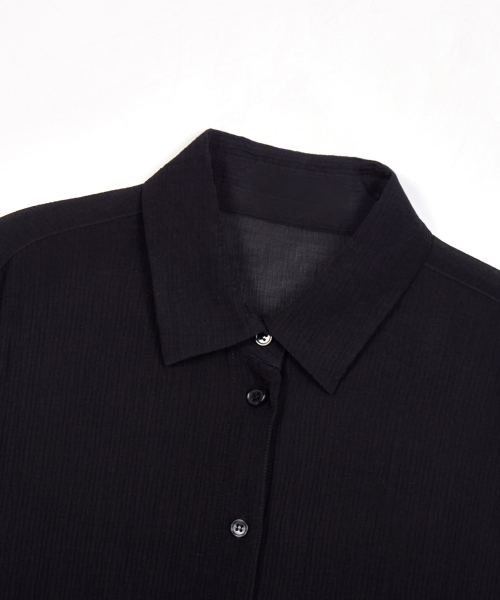FIELDERS(フィールダーズ)の「SEERSUCKER SHIRTS BLACK(シャツ/ブラウス・レディース・その他・FREE)」の5枚目の写真