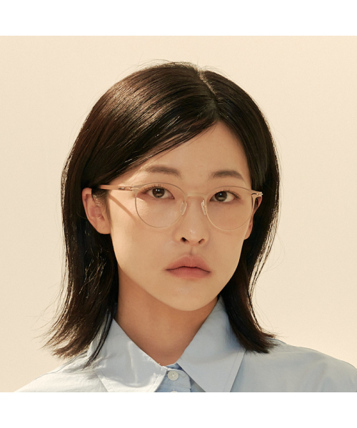[The air_flat] AL8304 1414M Ultra-light semi-over round gold glasses frame