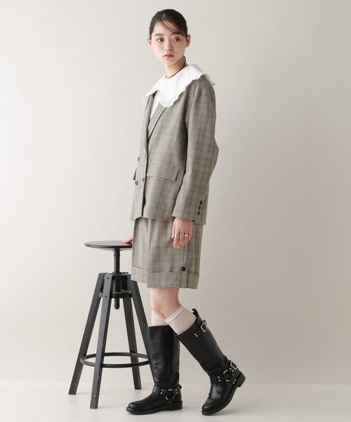 RAGEBLUE（レイジブルー）の「デザインロールアップショートパンツ/セットアップ対応（スラックス・レディース・ブラック系9/ブラウン/ベージュ系2・FREE）」の4枚目の写真