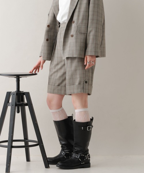 RAGEBLUE（レイジブルー）の「デザインロールアップショートパンツ/セットアップ対応（スラックス・レディース・ブラック系9/ブラウン/ベージュ系2・FREE）」の5枚目の写真