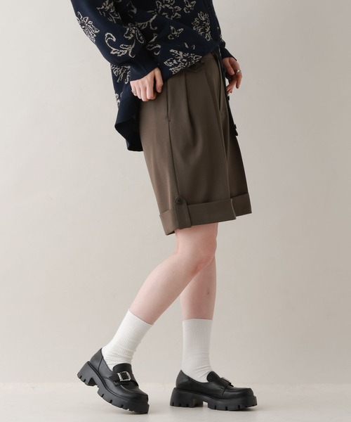 RAGEBLUE（レイジブルー）の「デザインロールアップショートパンツ/セットアップ対応（スラックス・レディース・ブラック系9/ブラウン/ベージュ系2・FREE）」の8枚目の写真