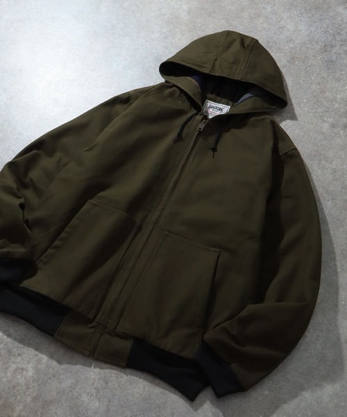 セール】【HOUSTON/ヒューストン】DUCK ZIP WORK HOODIE /ダックジップ