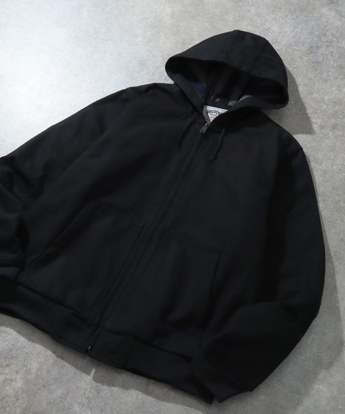 HOUSTON(ヒューストン)の「【HOUSTON/ヒューストン】DUCK ZIP WORK HOODIE /ダックジップワークフーディ(ブルゾン・メンズ・オリーブ/ブラウン/ブラック・42/40/38)」の2枚目の写真