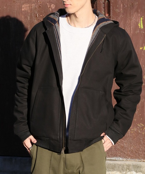 HOUSTON(ヒューストン)の「【HOUSTON/ヒューストン】DUCK ZIP WORK HOODIE /ダックジップワークフーディ(ブルゾン・メンズ・オリーブ/ブラウン/ブラック・42/40/38)」の5枚目の写真