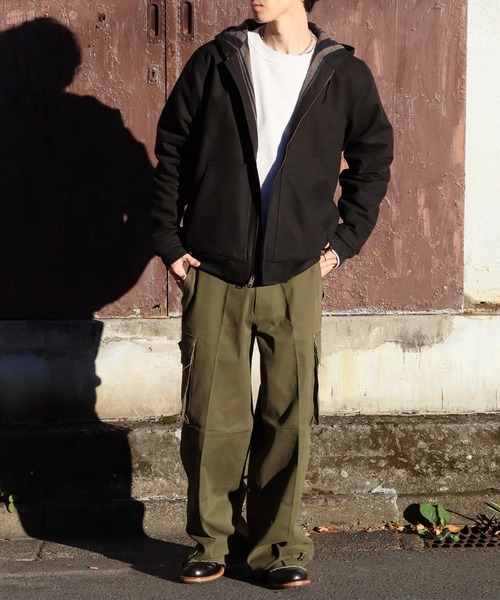 HOUSTON(ヒューストン)の「【HOUSTON/ヒューストン】DUCK ZIP WORK HOODIE /ダックジップワークフーディ(ブルゾン・メンズ・オリーブ/ブラウン/ブラック・42/40/38)」の6枚目の写真