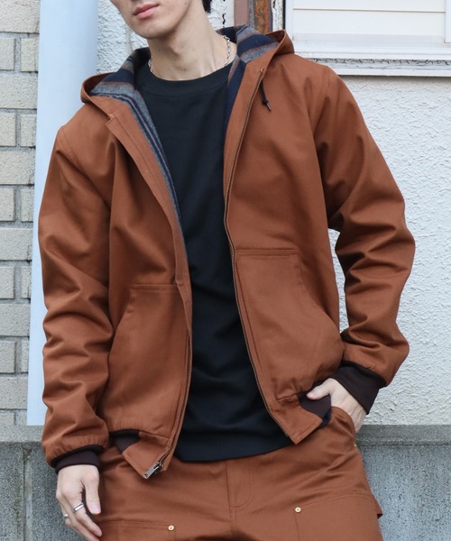 HOUSTON(ヒューストン)の「【HOUSTON/ヒューストン】DUCK ZIP WORK HOODIE /ダックジップワークフーディ(ブルゾン・メンズ・オリーブ/ブラウン/ブラック・42/40/38)」の7枚目の写真