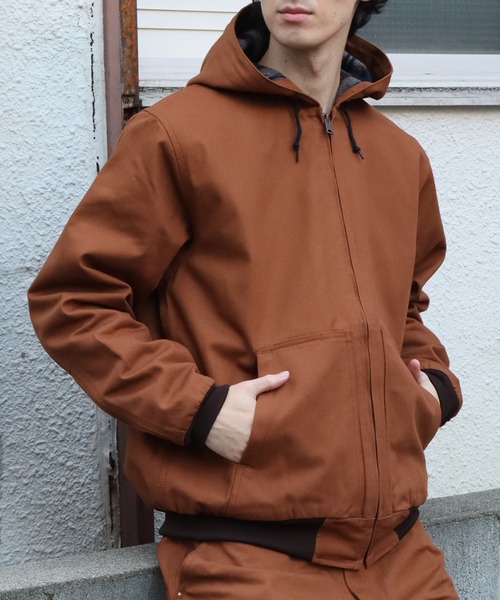 HOUSTON(ヒューストン)の「【HOUSTON/ヒューストン】DUCK ZIP WORK HOODIE /ダックジップワークフーディ(ブルゾン・メンズ・オリーブ/ブラウン/ブラック・42/40/38)」の8枚目の写真