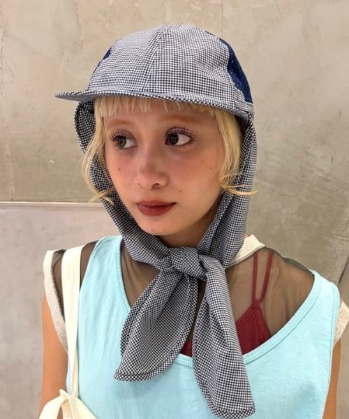 INFIELDER DESIGN（インフィールダーデザイン）の「【別注】INFIELDER DESIGN / SHADE CAP（キャップ・レディース・ネイビー/オリーブ・ONE SIZE）」の2枚目の写真