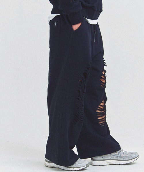 GALLIS ADDICTION（ガリスアディクション）の「GA HARD-DAMAGE PANTS（スウェットパンツ・メンズ・グレー/ブラック/ピンク・M/L）」の7枚目の写真