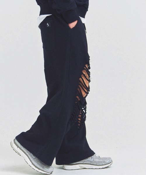 GALLIS ADDICTION（ガリスアディクション）の「GA HARD-DAMAGE PANTS（スウェットパンツ・メンズ・グレー/ブラック/ピンク・M/L）」の8枚目の写真