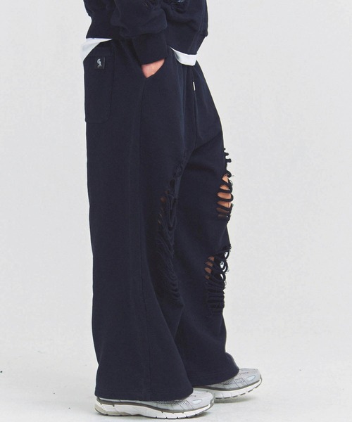 GALLIS ADDICTION（ガリスアディクション）の「GA HARD-DAMAGE PANTS（スウェットパンツ・メンズ・グレー/ブラック/ピンク・M/L）」の9枚目の写真