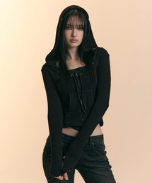 Glen Deep U-neck Hoodie (Black)