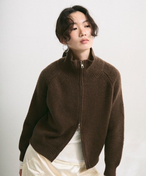 ハイネックニットジップアップ（ニット/セーター）｜Lutim by u