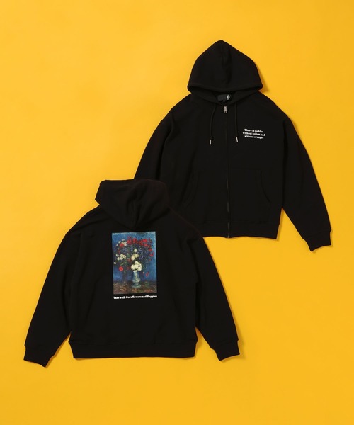 LAKOLE（ラコレ）の「【ラコレ アート】絵画裏毛ZIPパーカー635314