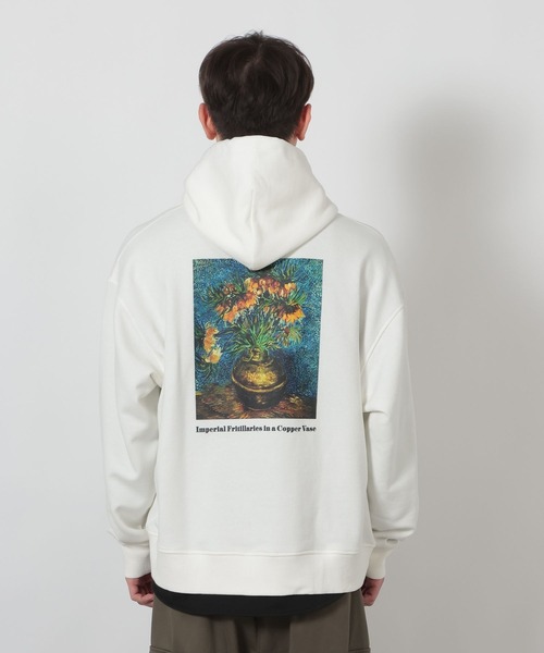 LAKOLE（ラコレ）の「【ラコレ アート】絵画裏毛ZIPパーカー635314（パーカー・メンズ・ブラック/ブラック系その他2/ホワイト系その他2/ホワイト・MEDIUM/LARGE）」の10枚目の写真