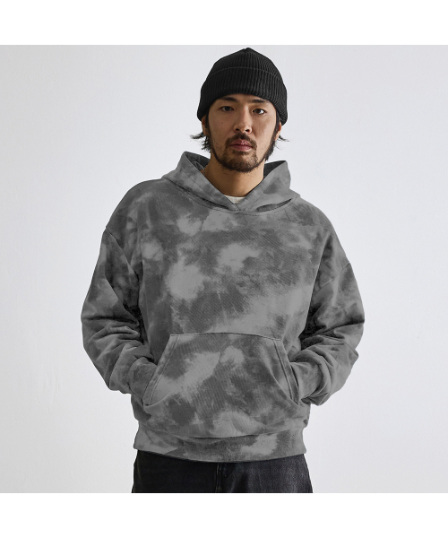 LAB12(ラボ12)の「リバーシブルヴィンテージフリースフードパーカー(グレー+チャコール)(パーカー・メンズ・その他・MEDIUM)」の2枚目の写真