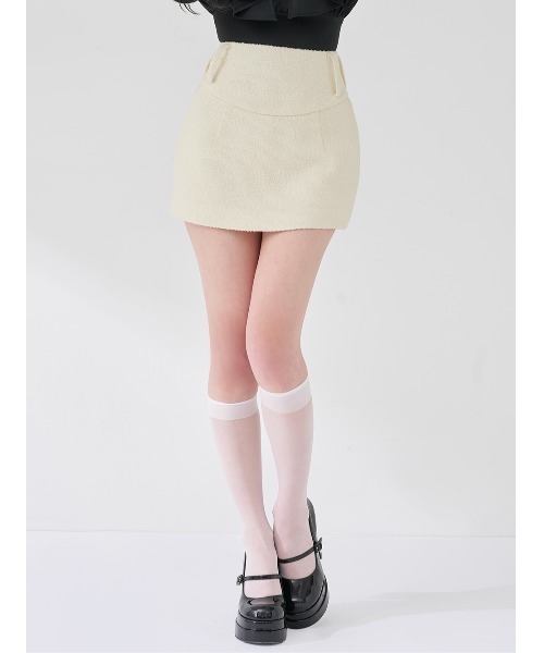シェイプラインベルトツイードミニスカート（スカート）｜Darich